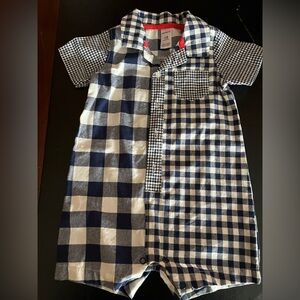 Carter's Blue and White Checkered One Piece-18 M